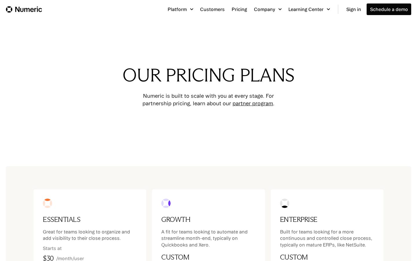 Numeric Pricing