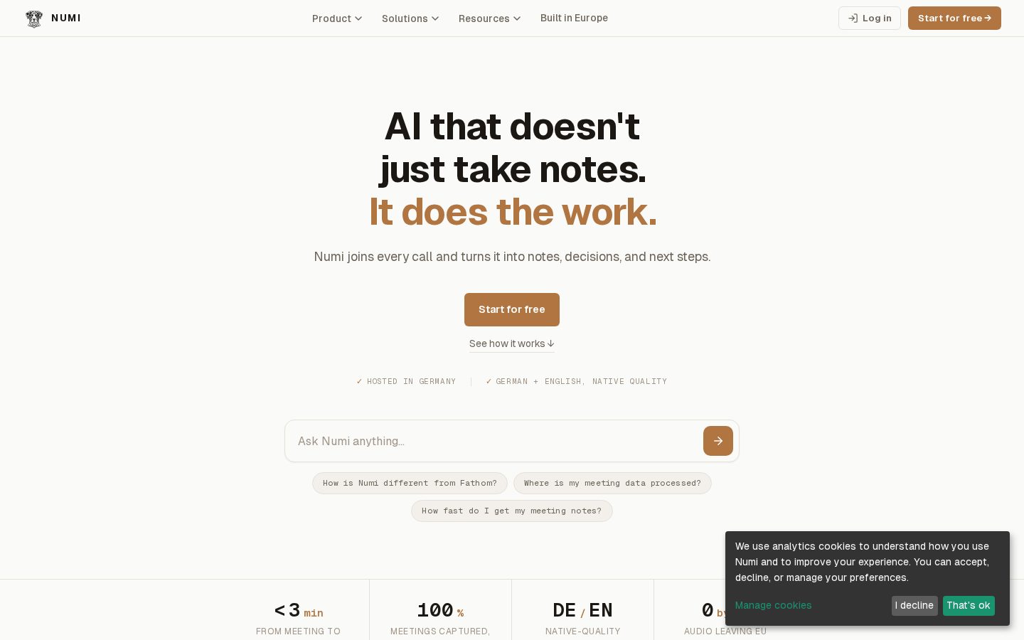 Numi Homepage