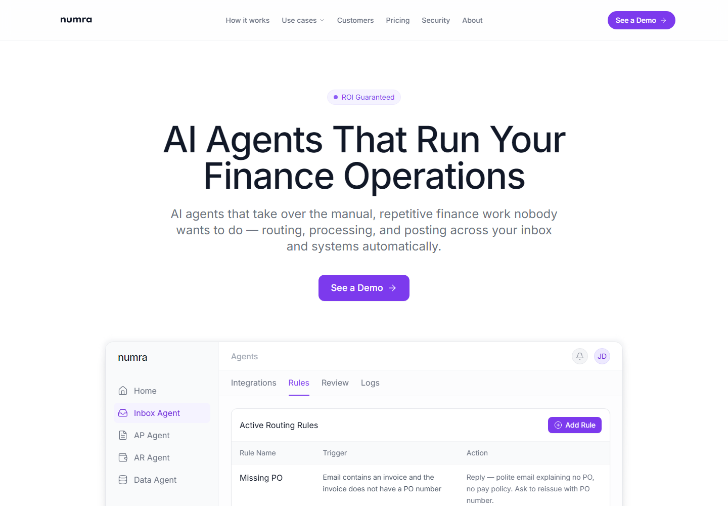 Numra homepage