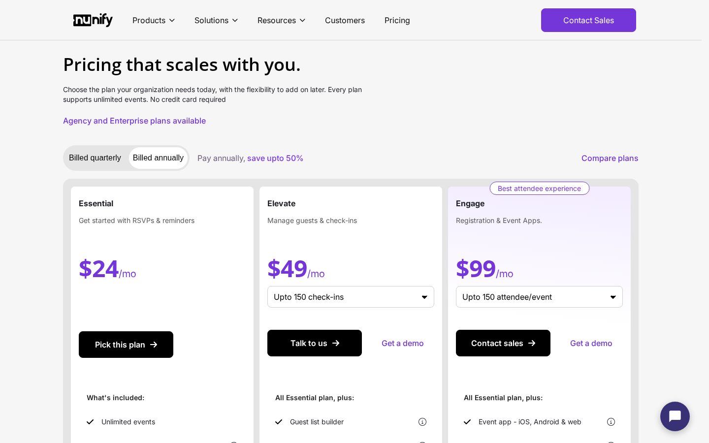 Nunify Pricing