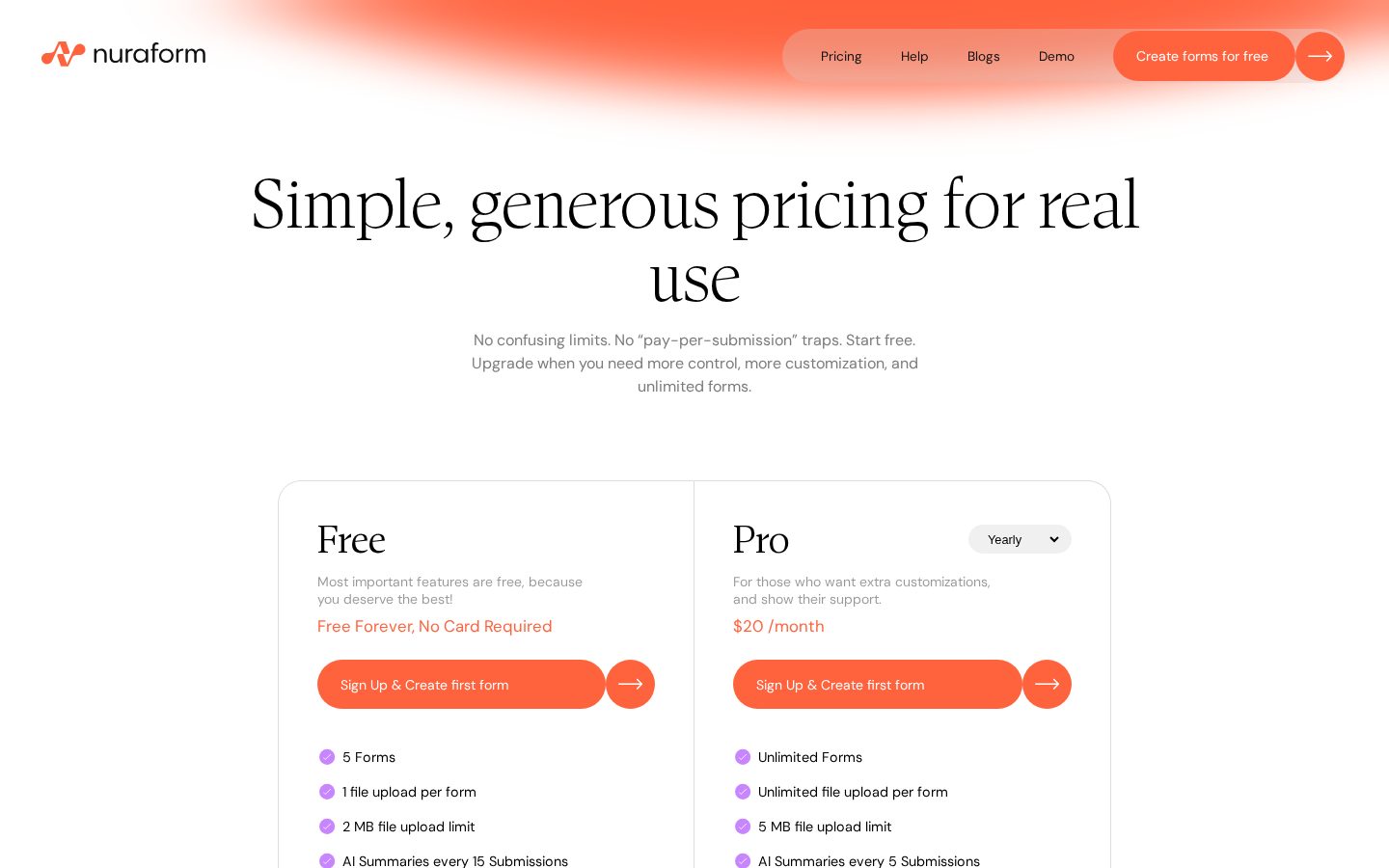 Nuraform Pricing