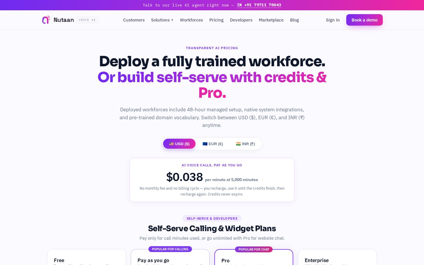 Nutaan Pricing