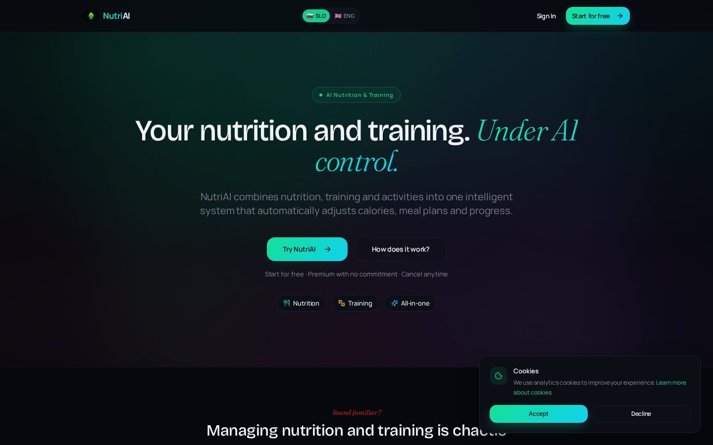 NutriAI Homepage
