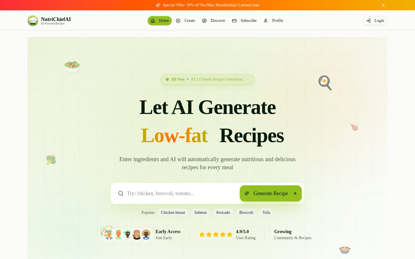 NutriChiefAI Homepage