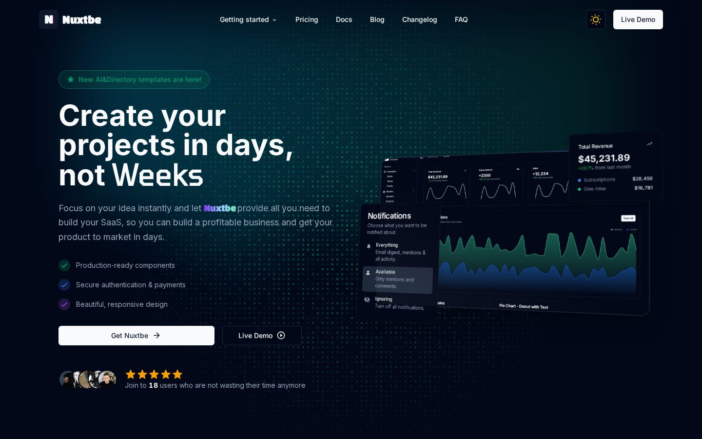 Nuxtbe Homepage