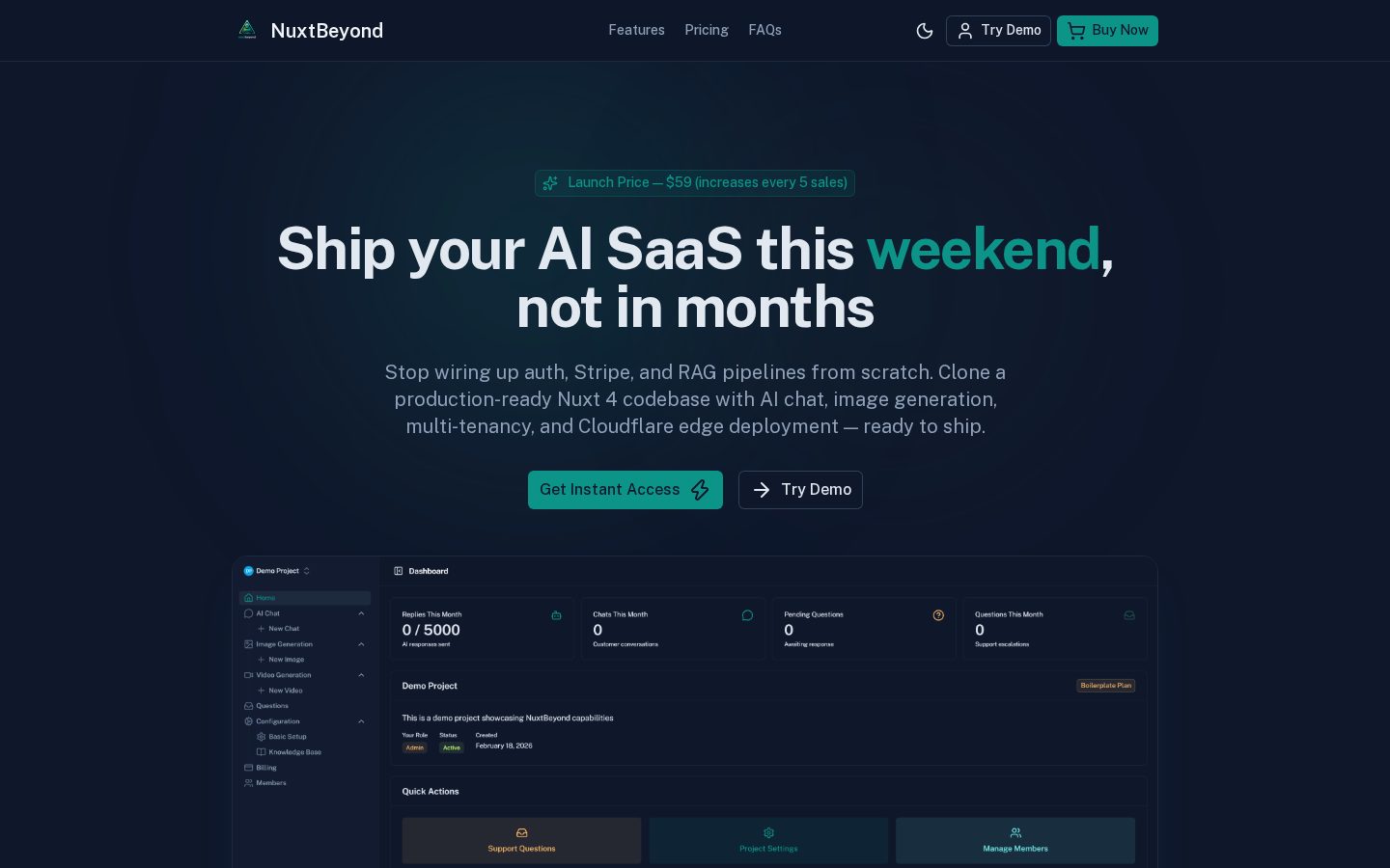NuxtBeyond Homepage