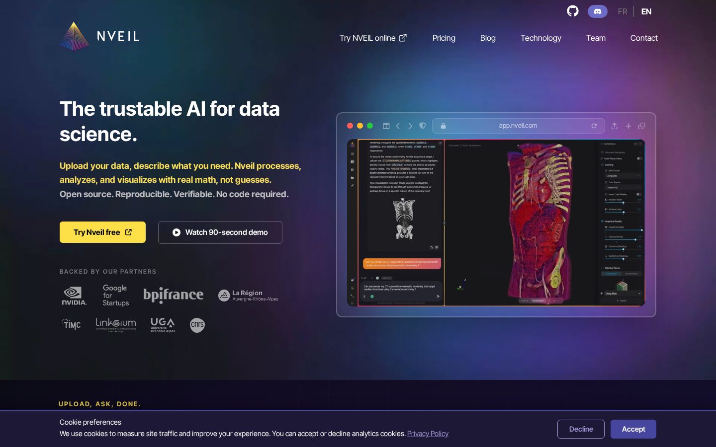 Nveil Homepage