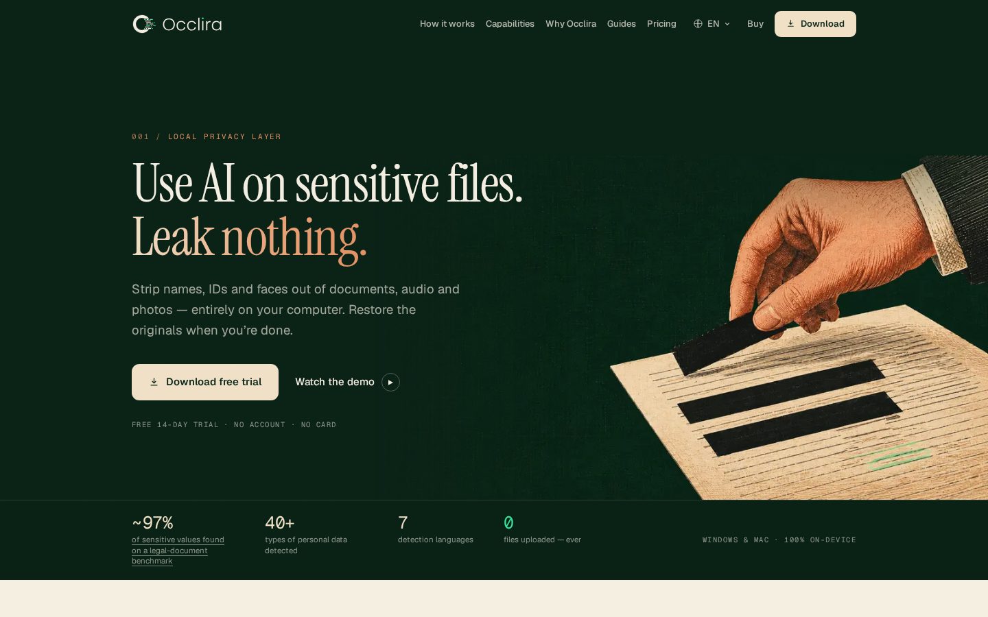 Occlira Homepage