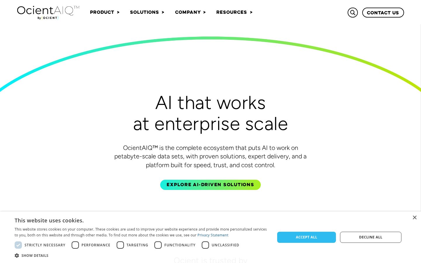 Ocient Homepage