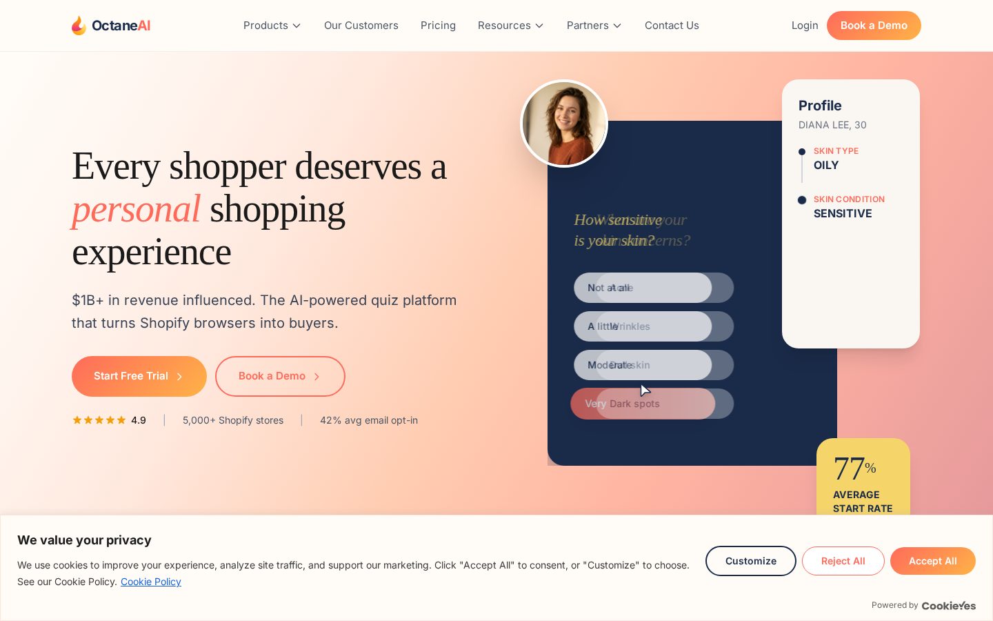 Octane AI Homepage