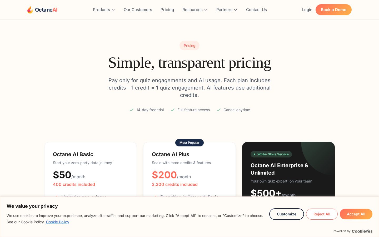 Octane AI Pricing