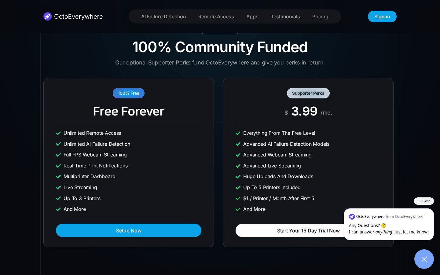 OctoEverywhere Pricing