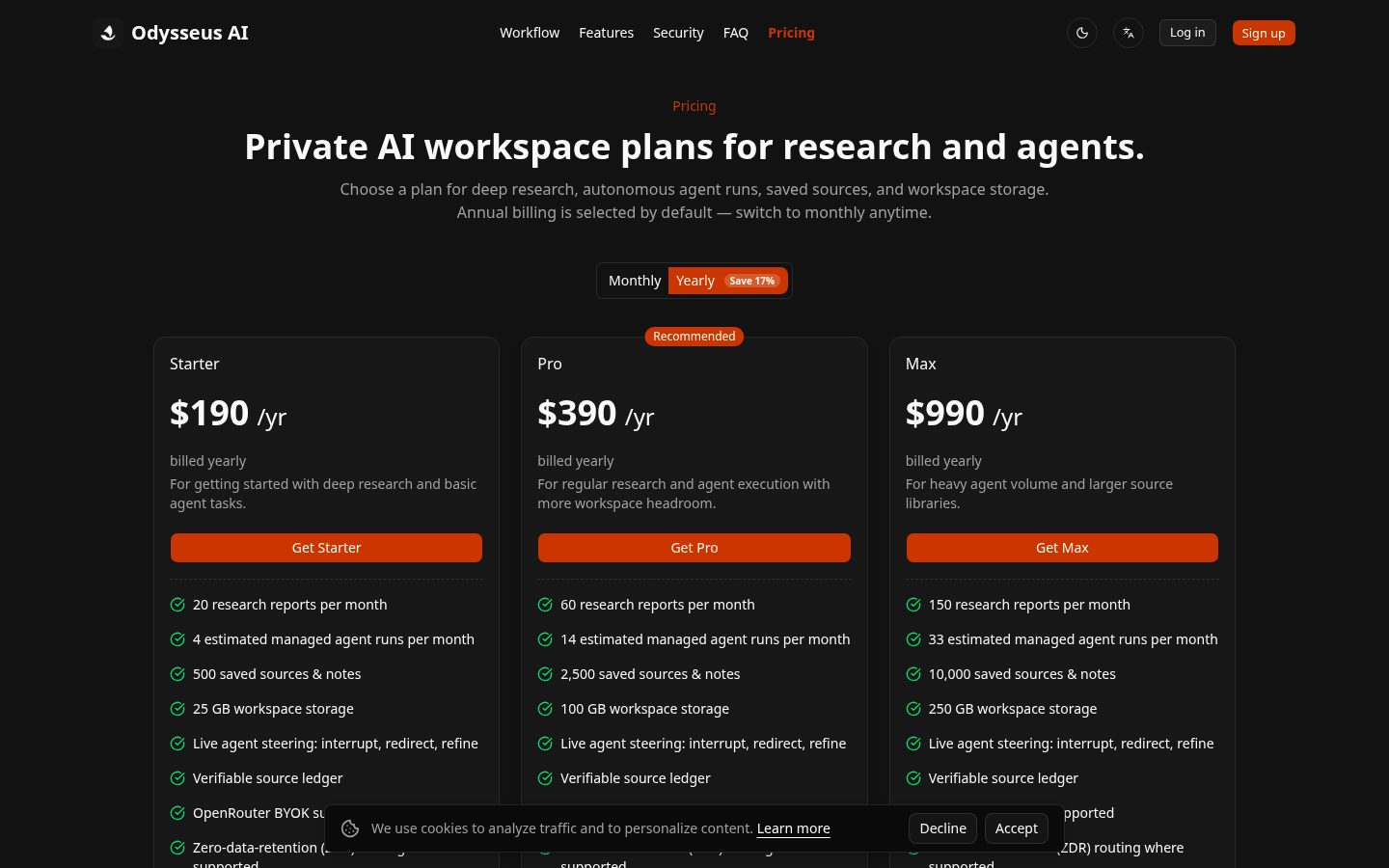 Odysseus AI Pricing