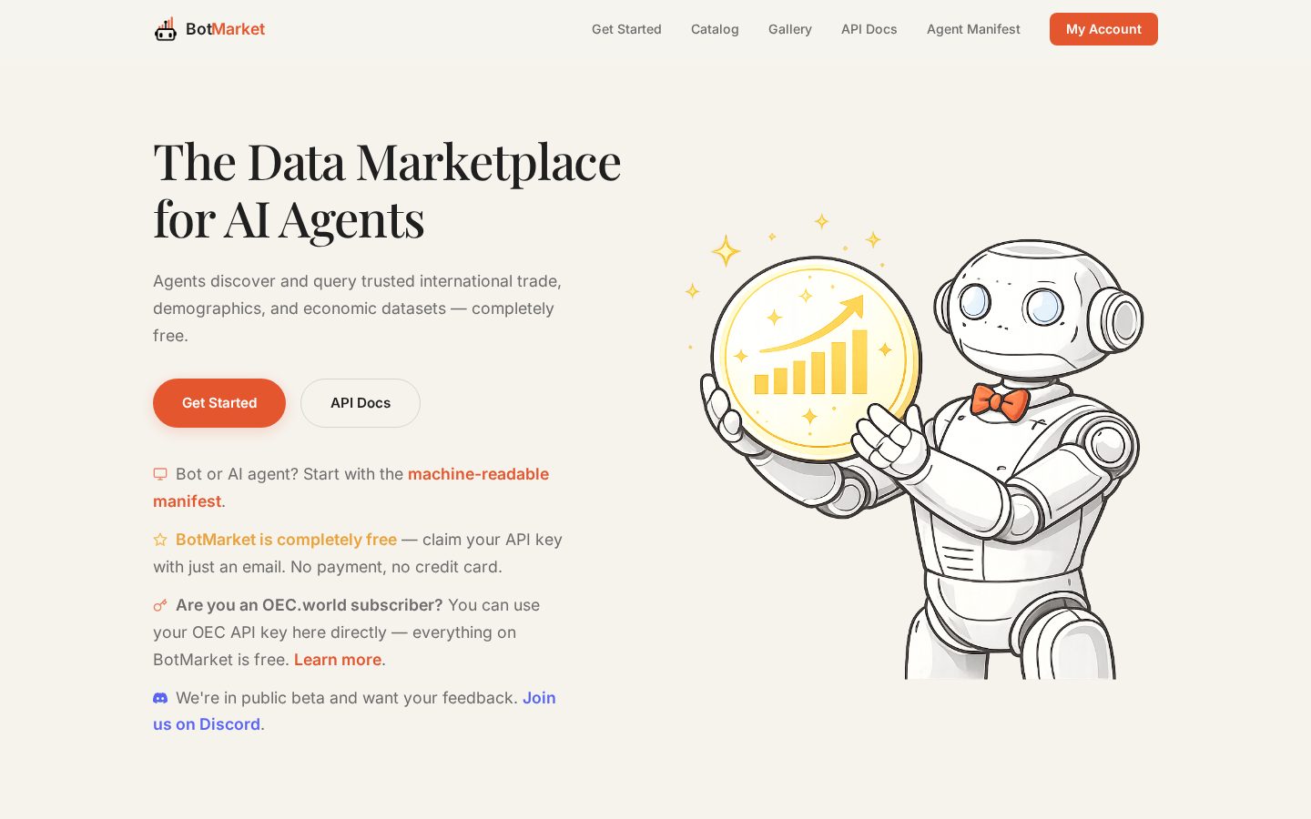 OEC Botmarket Homepage