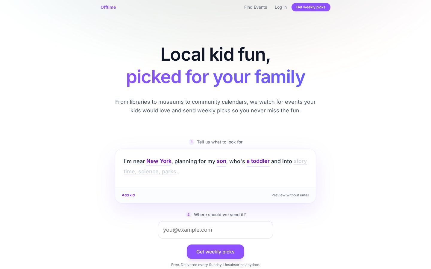 Offtime Homepage
