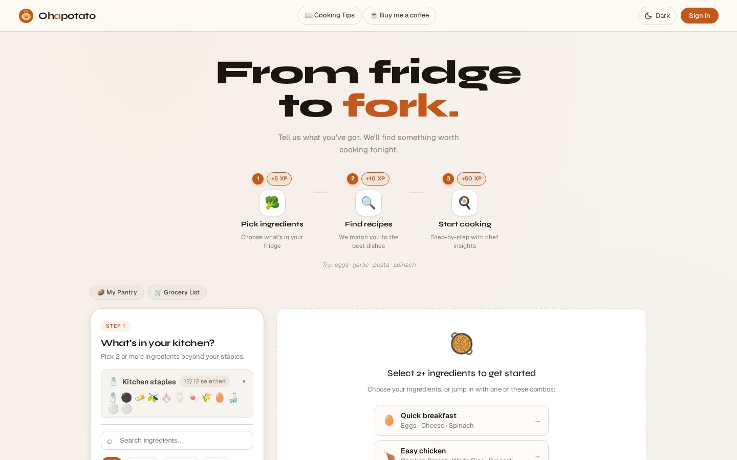 OH, a potato! Homepage