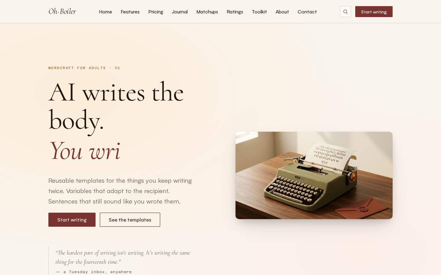 Oh Boiler Homepage