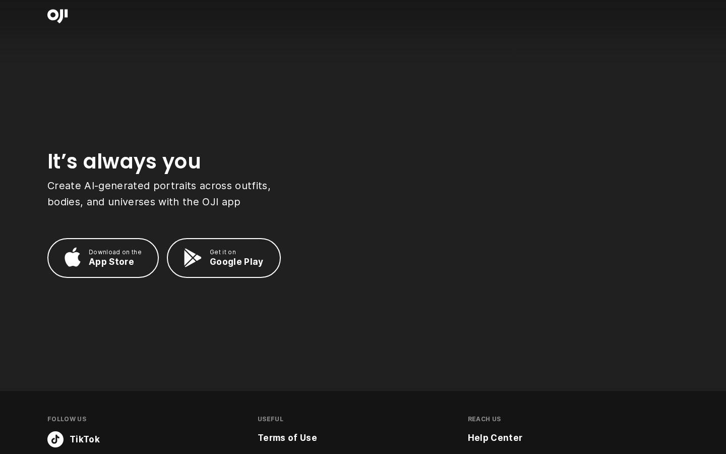 Oji AI Homepage