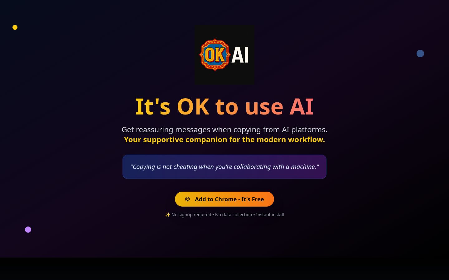 Ok AI Homepage
