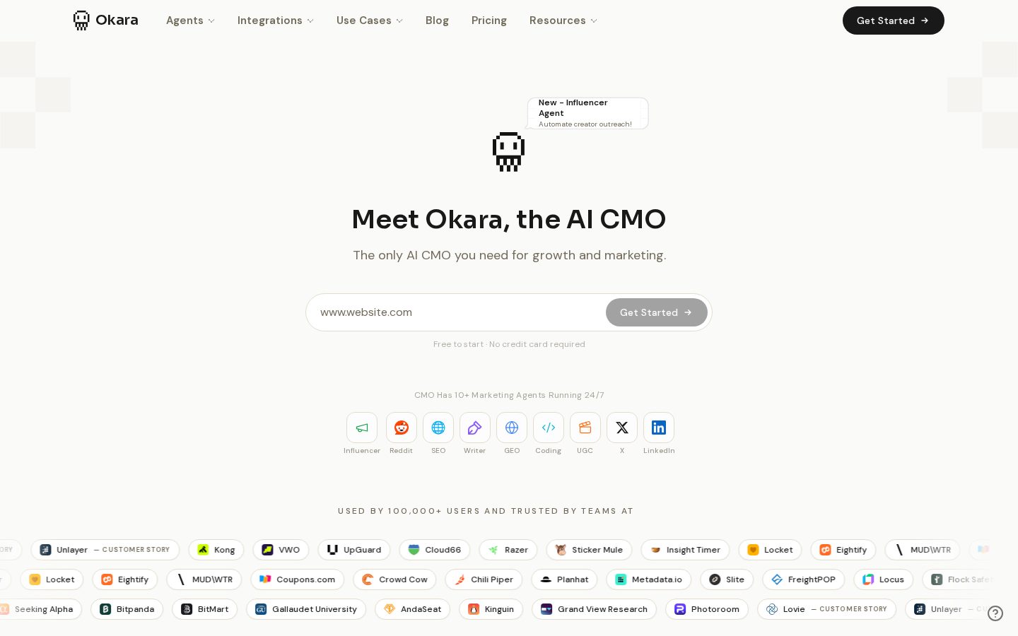 Okara ai Homepage