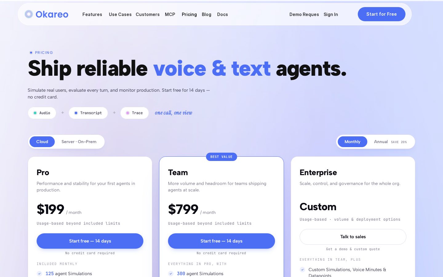 Okareo Pricing