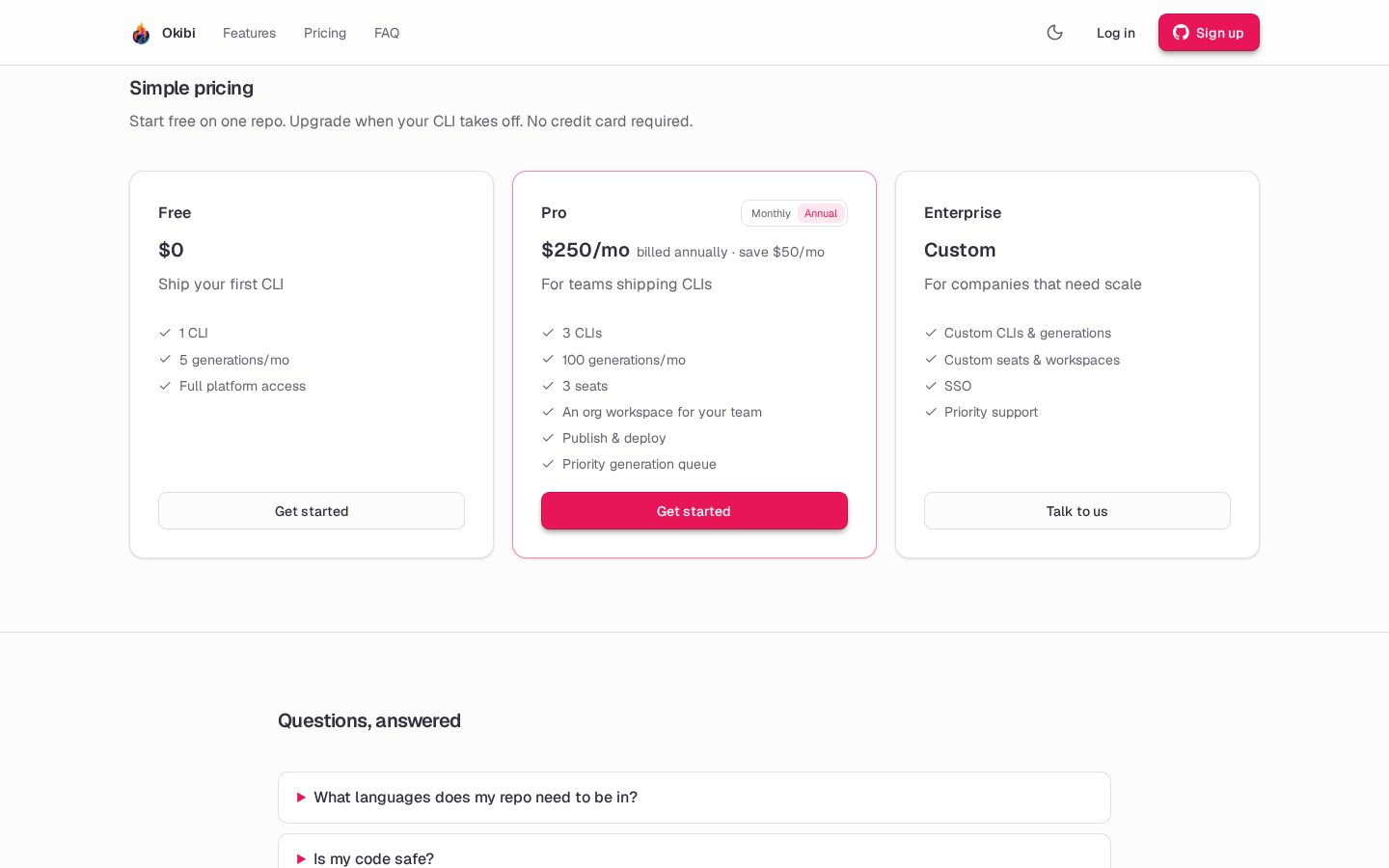 Okibi Pricing