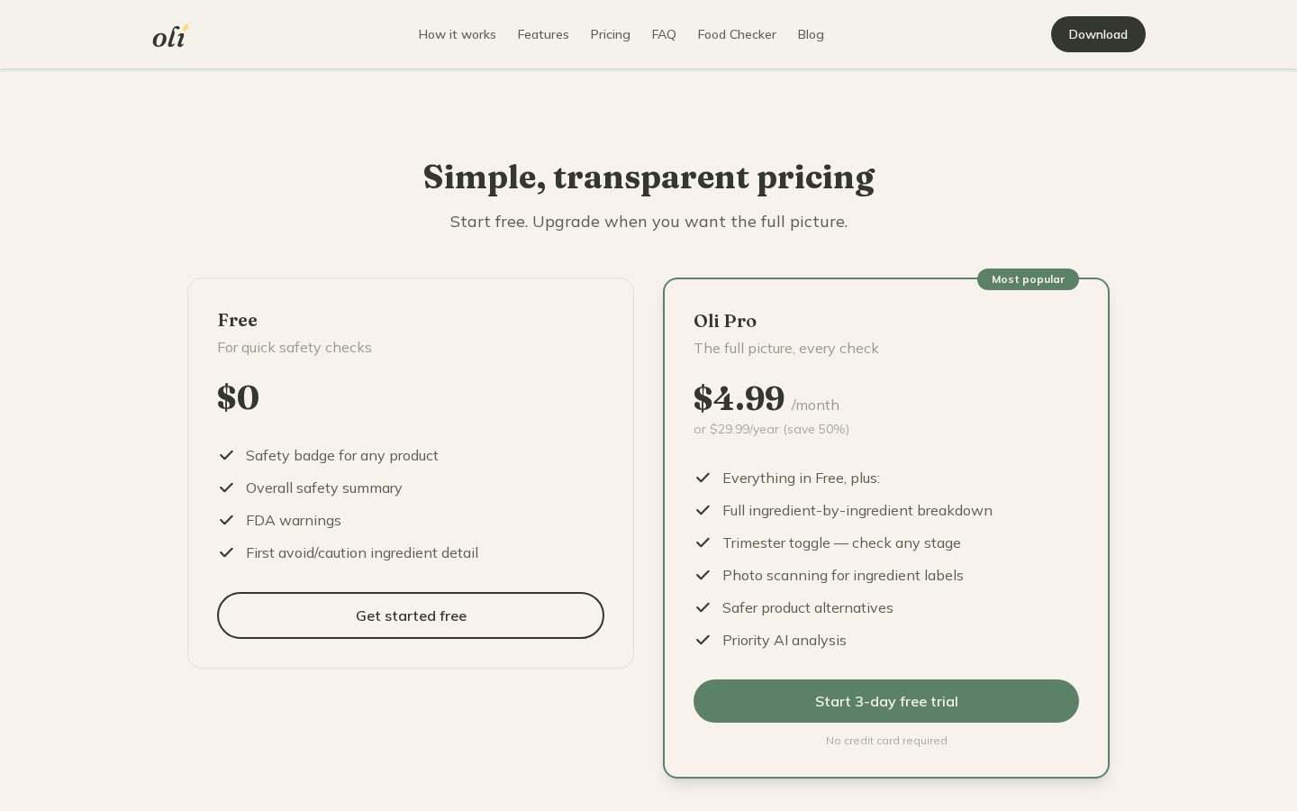 Oli Pricing
