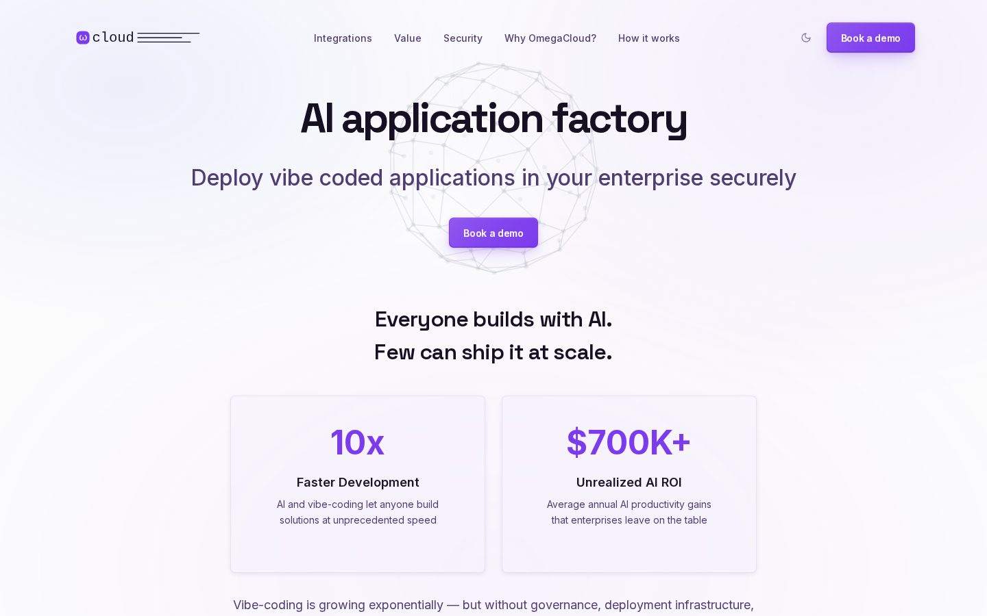 OmegaCloud.ai Homepage
