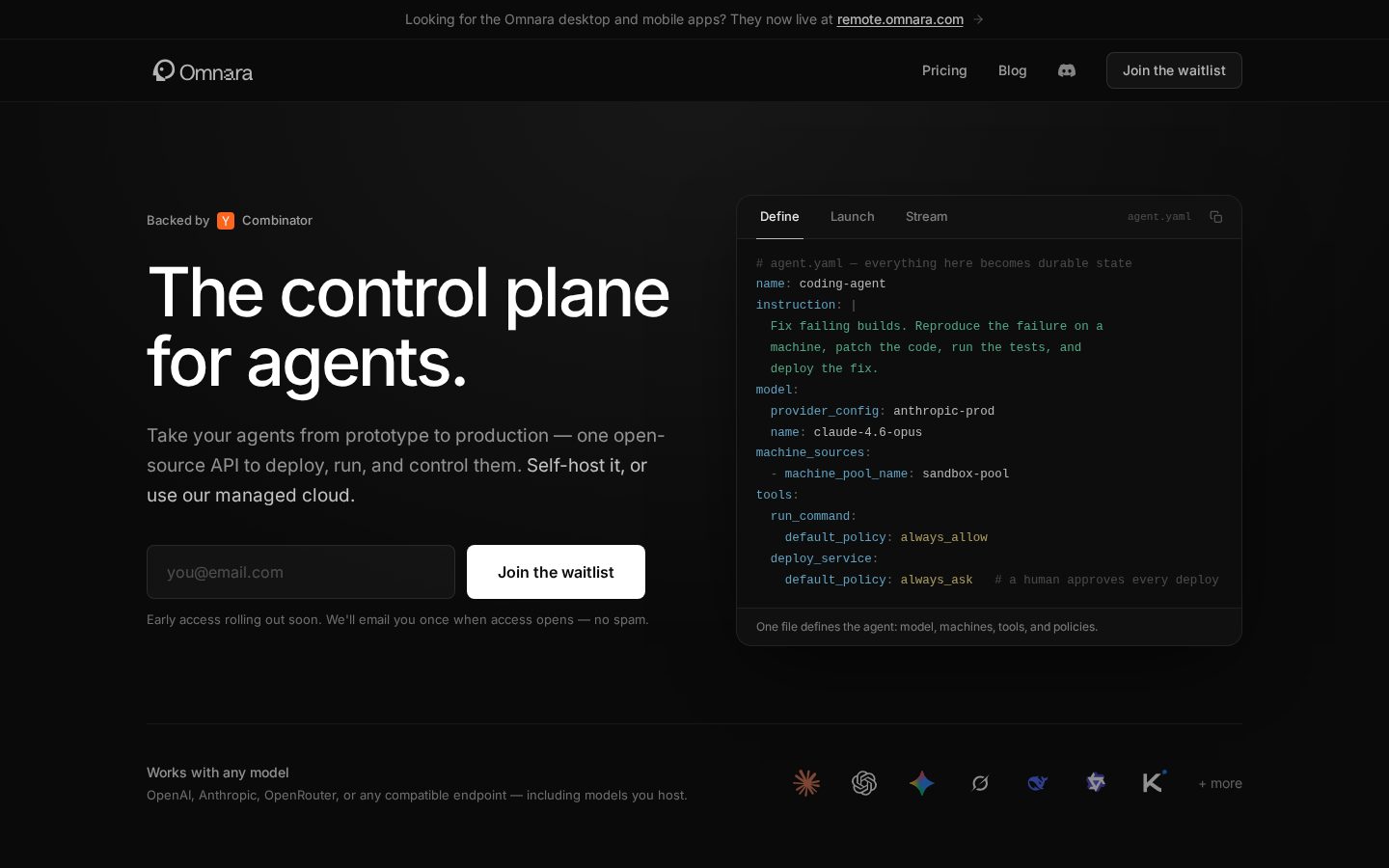 Omnara Homepage