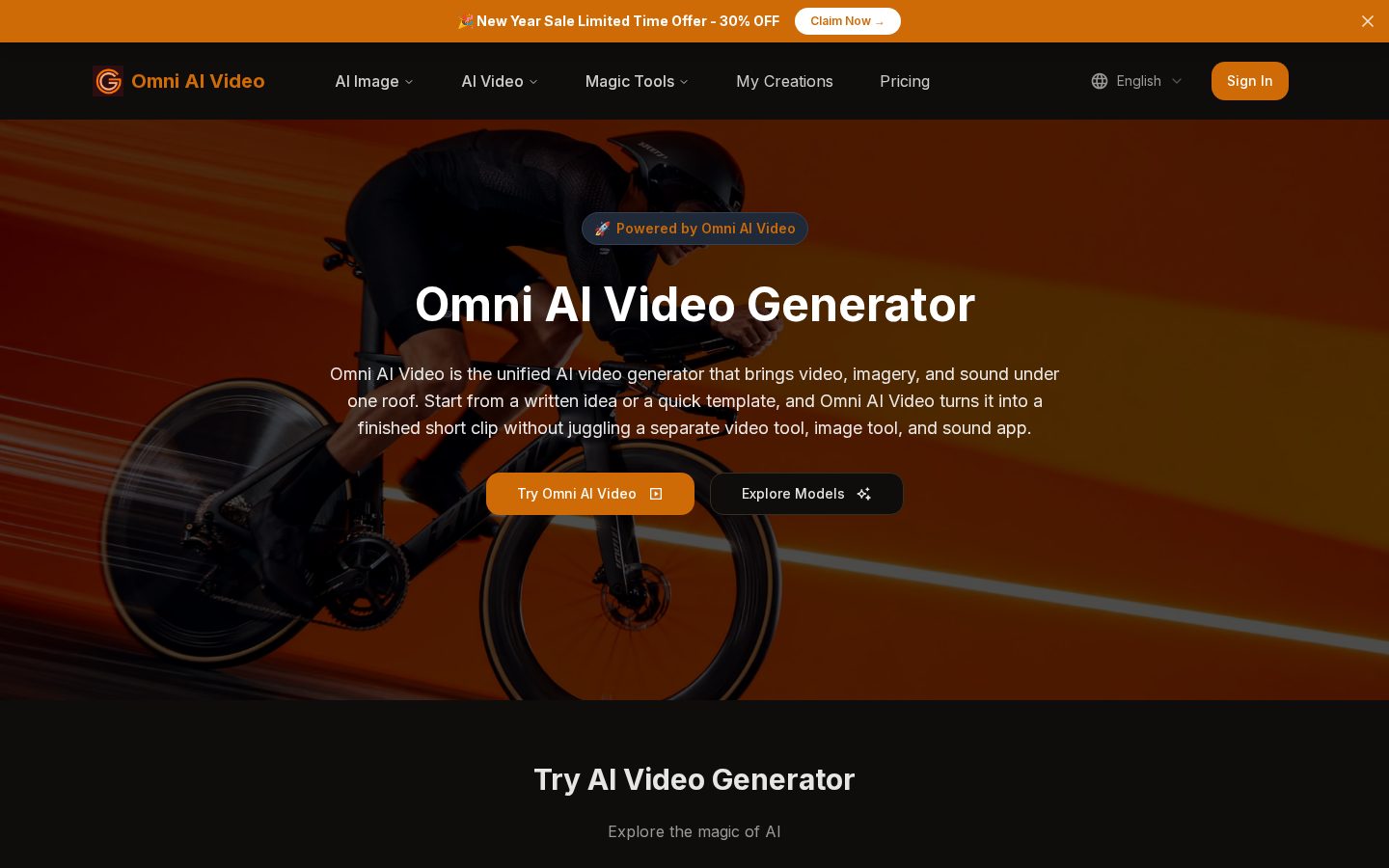 Omni AI Video Homepage