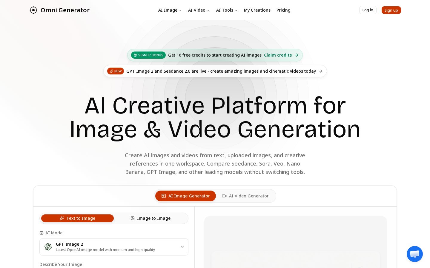 Omni Generator Homepage