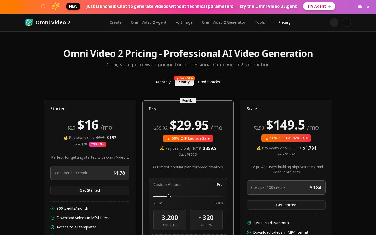 omni video 2 Pricing