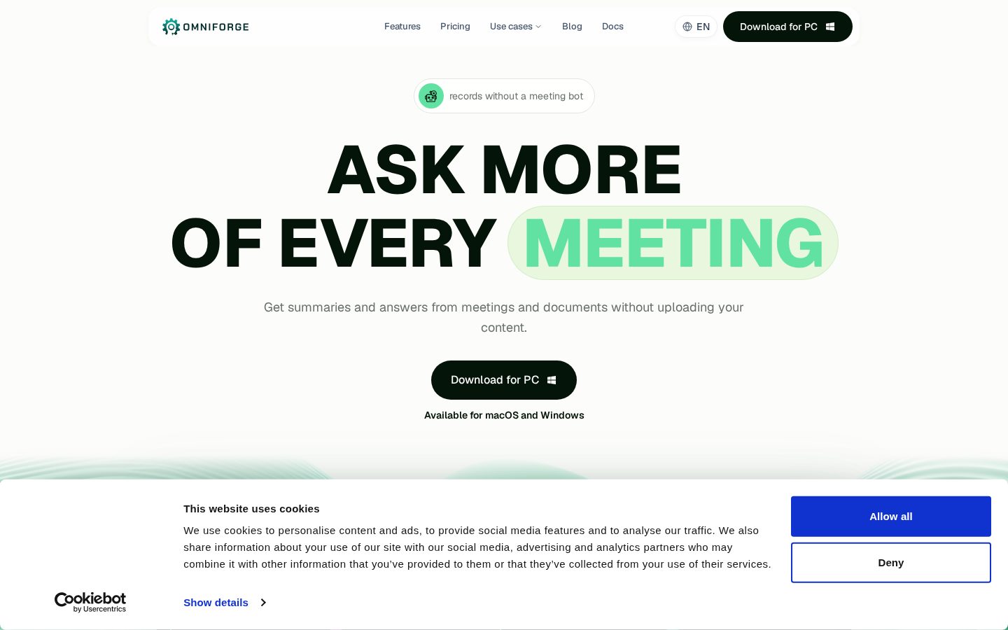OmniForge Desktop Homepage