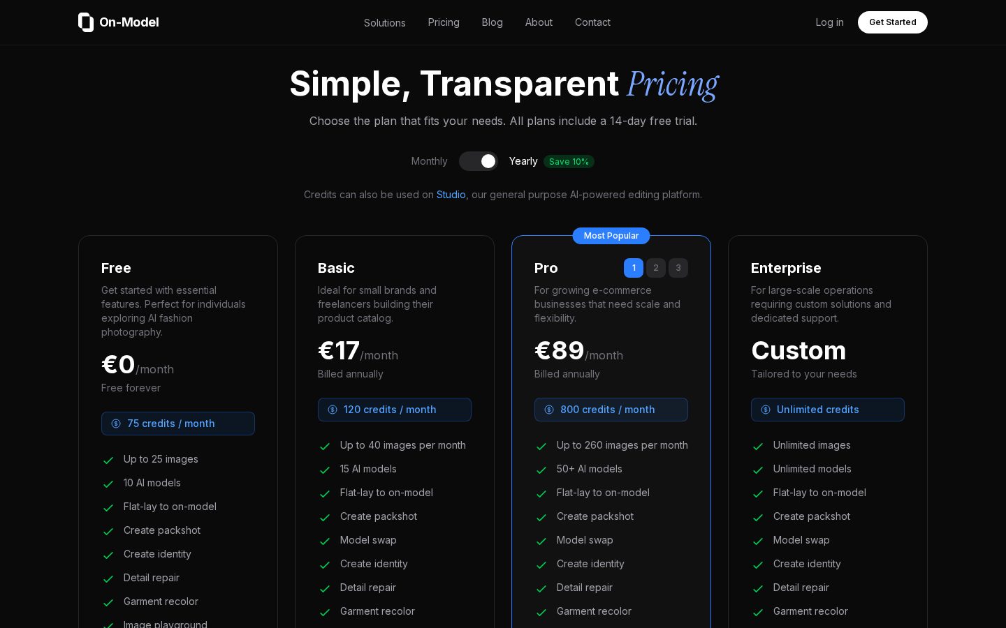 On-Model Pricing