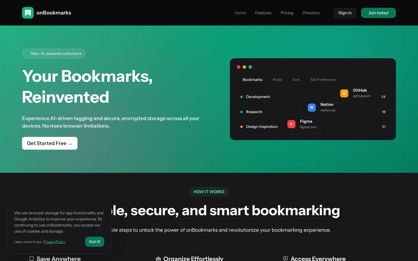 onBookmarks Homepage