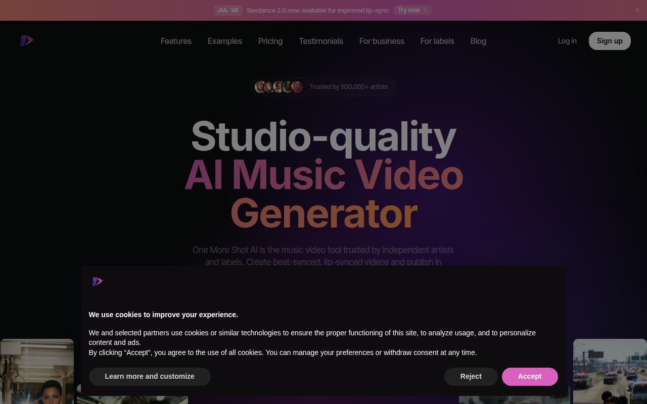 One More Shot AI Homepage