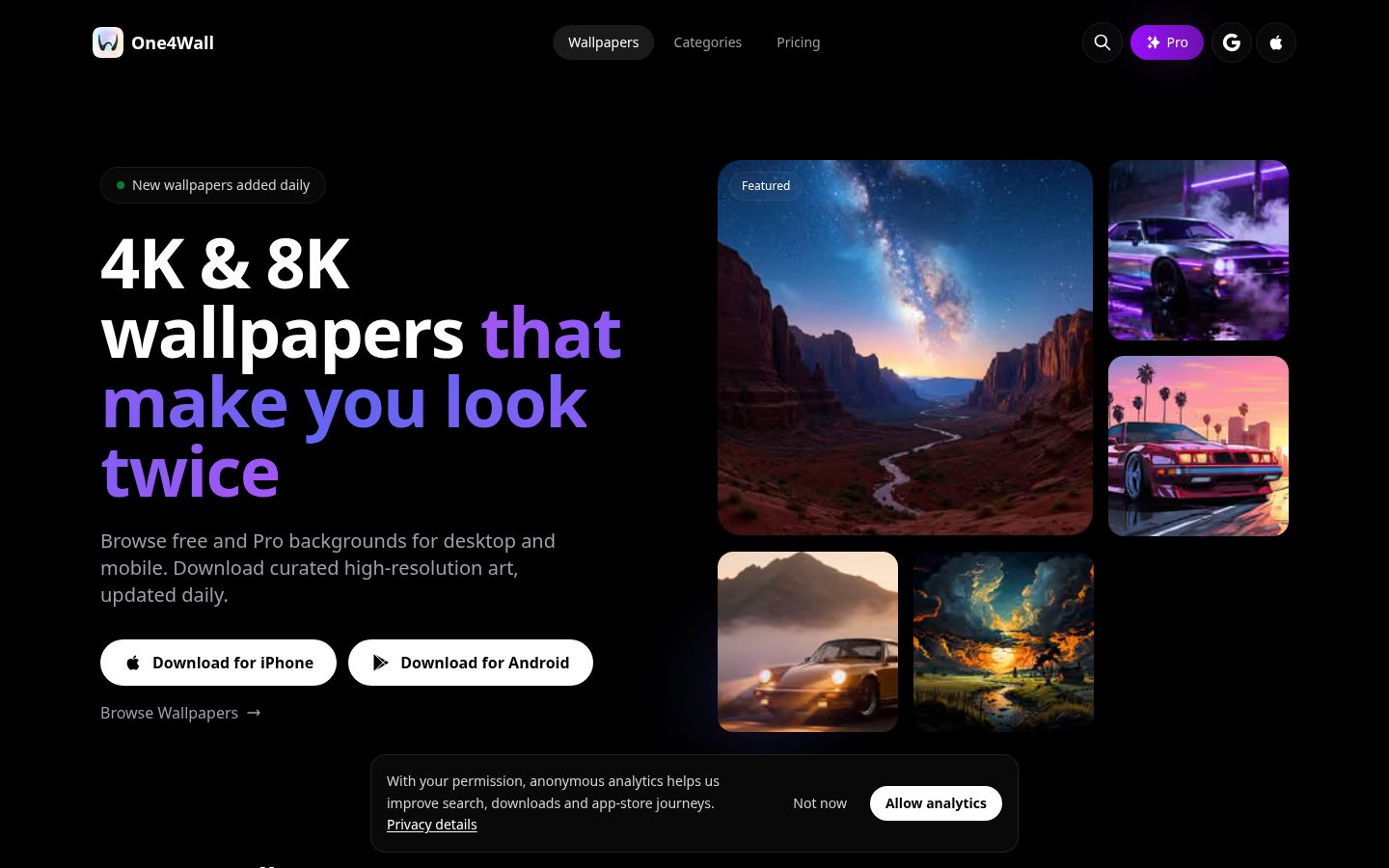 One4Wall Homepage
