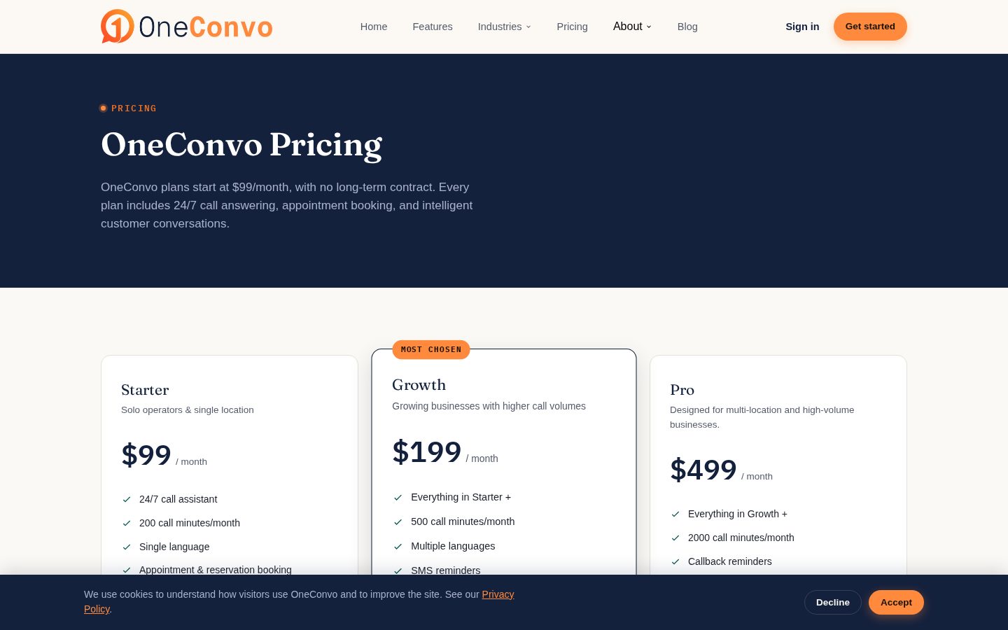 OneConvo Pricing