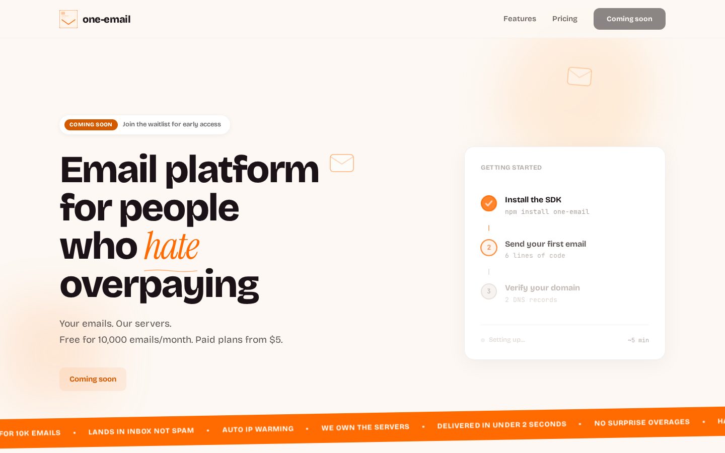 one.email Homepage