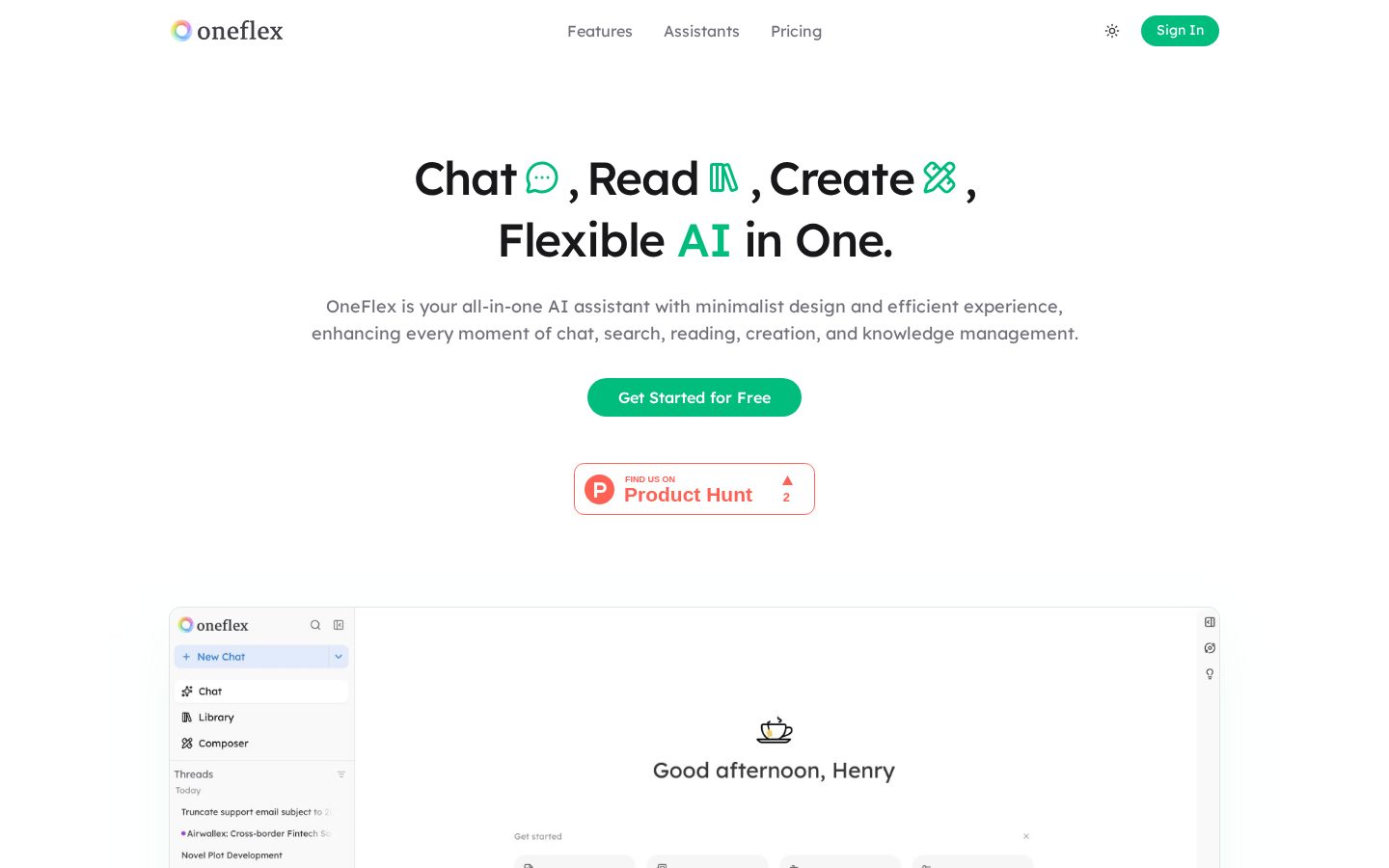 OneFlex Homepage