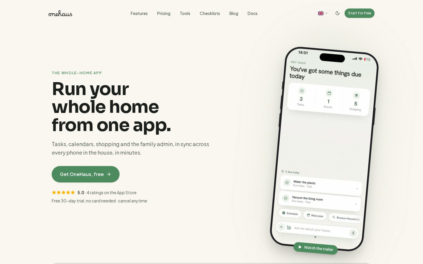 OneHaus Homepage