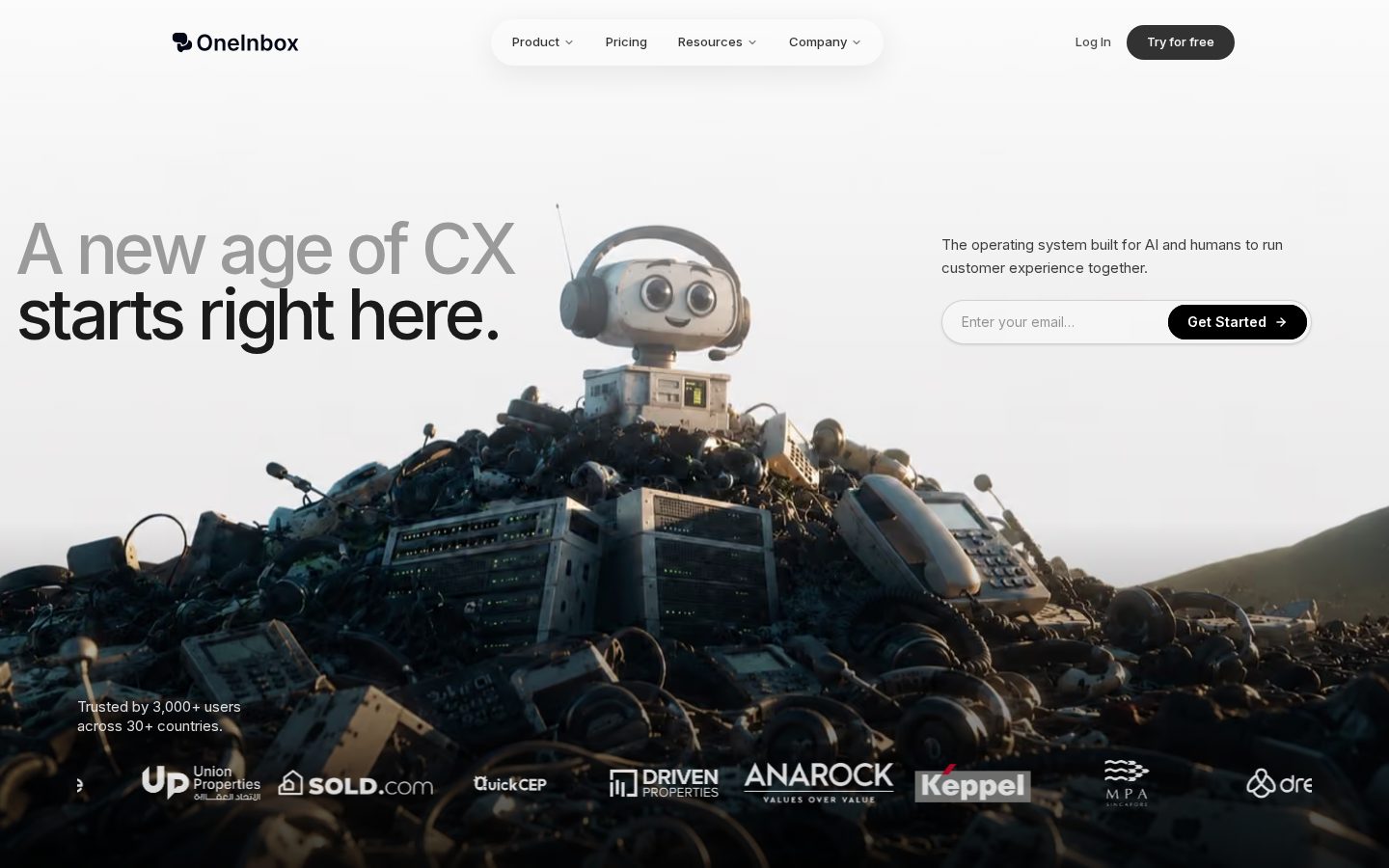 OneInbox Homepage