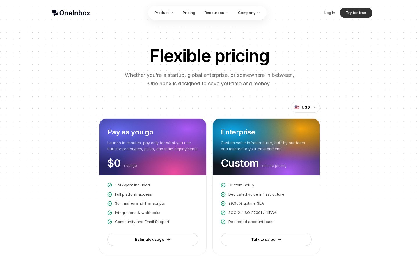 OneInbox Pricing