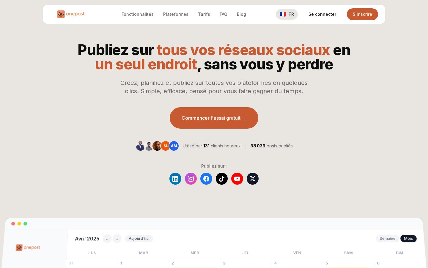 OnePost Homepage