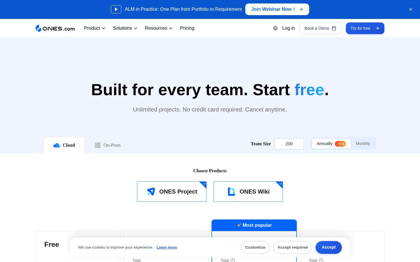 ONES.com Pricing