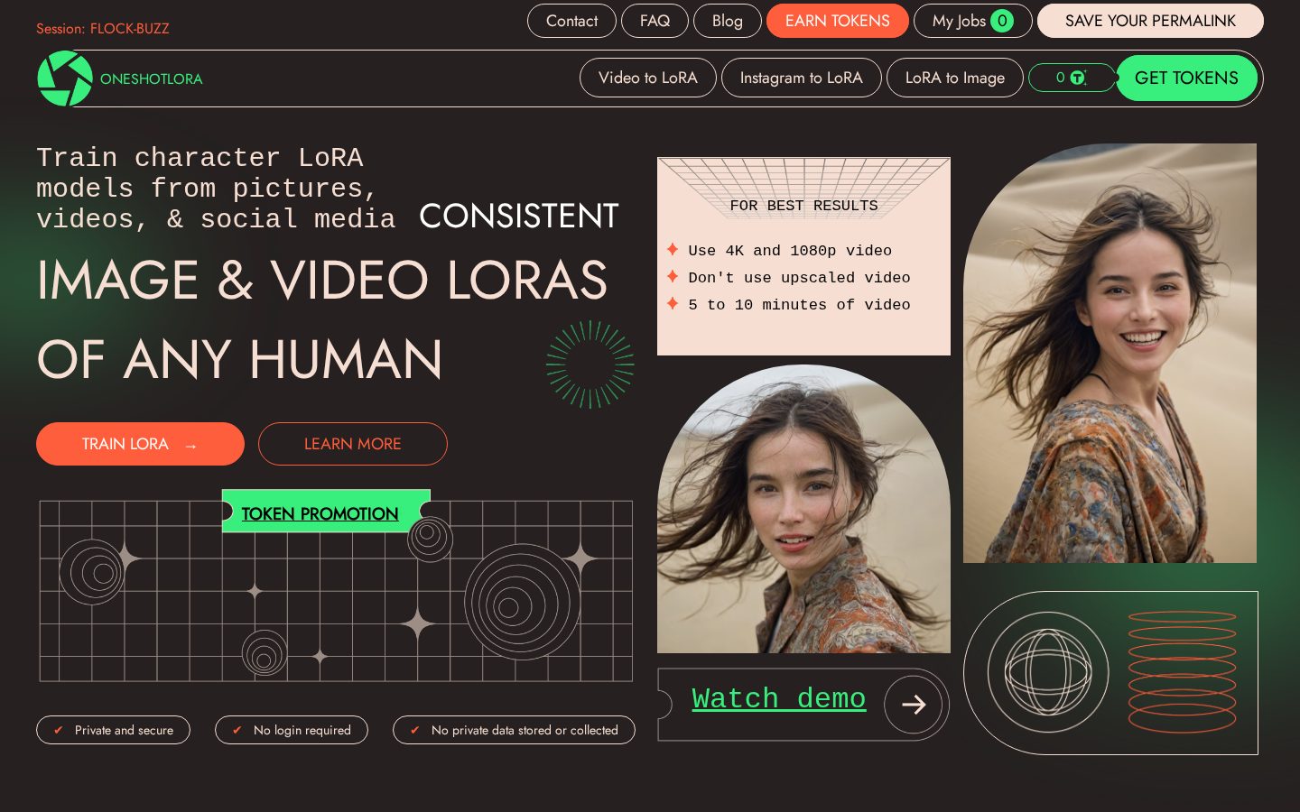 OneShot LoRA Homepage