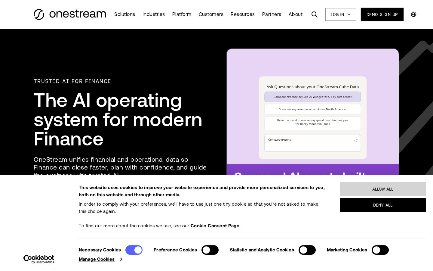 OneStream Homepage