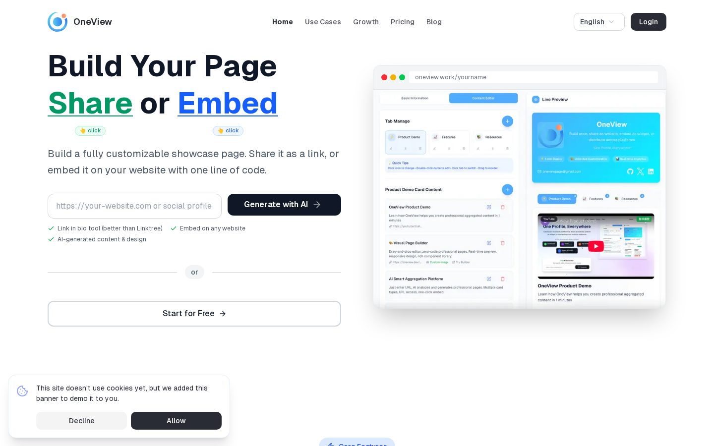 OneView Homepage