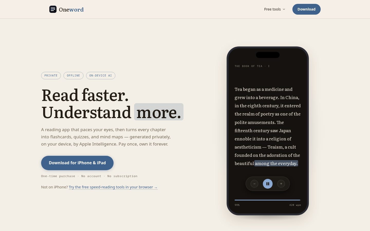 Oneword Homepage