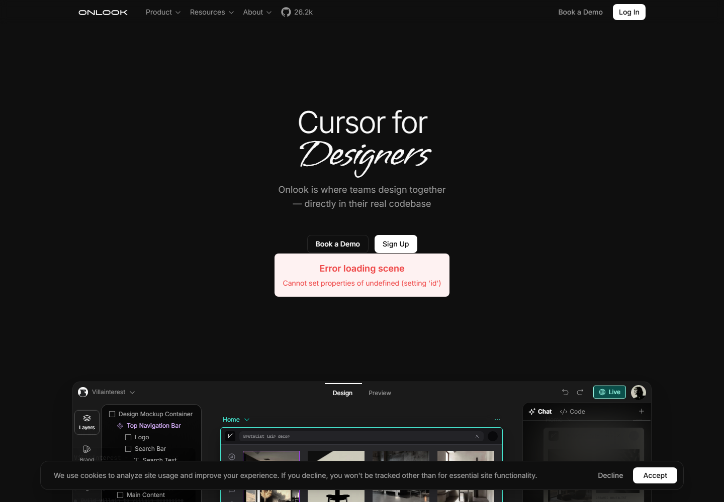 Onlook homepage